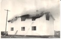 Kunnallisneuvos Viljo Nivannon asuinrakennuksen palo 13.5.1956, palossa menehtyi Ritva Nivanto  Kuva VPK arkisto