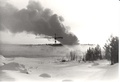 VAJUKOSKEN VOIMALAITOS TYÖMAAN PALO 21.2.1983. PAKKASTA -37 astetta.Kuva VPK:n arkisto